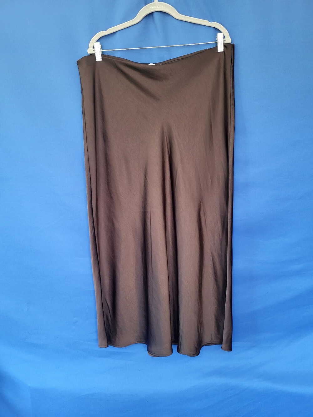 Maison D'Amelie XL Skirt Brown Satin Maxi